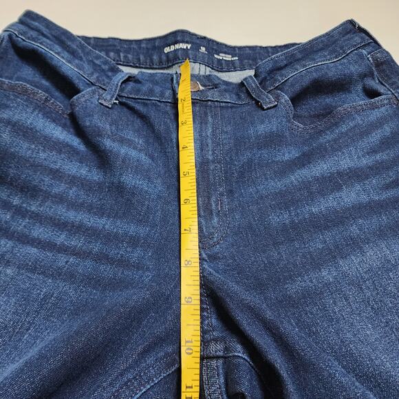 Old Navy Womens High Waisted Wow Wide Leg Jeans Size 12 Petite River Dark Wash - Picture 11 of 13